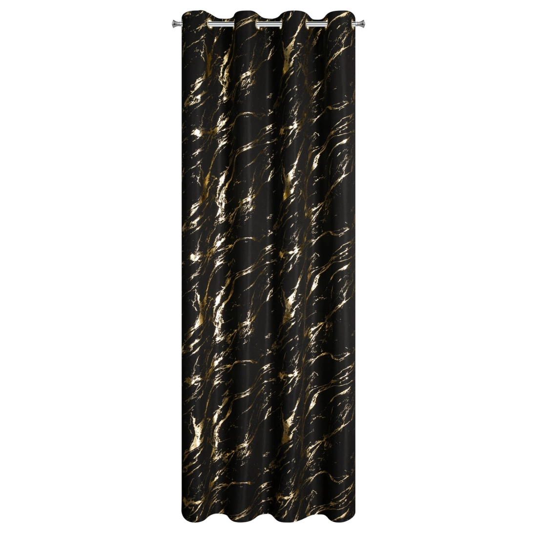 Záves 140x250 cm mikrovláknový čierno-zlatý na kovové krúžky LANI
