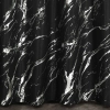 Závěs 140 x 250 cm z mikrovlákna černo-stříbrný na kovových kroužcích LANI