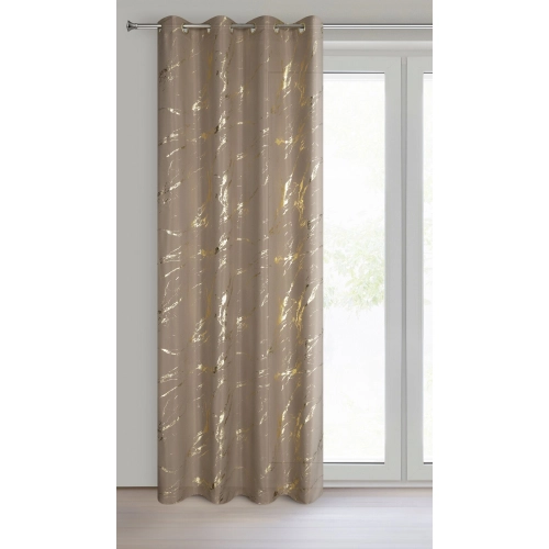 Záves 140x250 cm mikrovláknový hnedý, zlatistý na kovové krúžky LANI