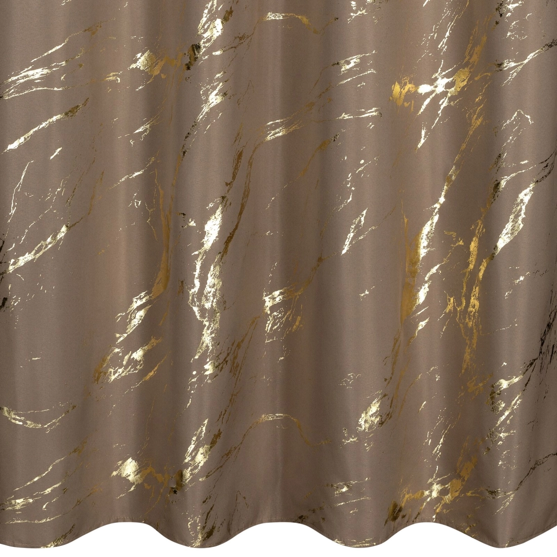 Závěs 140 x 250 cm z mikrovlákna hnědý, zlatavý, s kovovými kroužky LANI