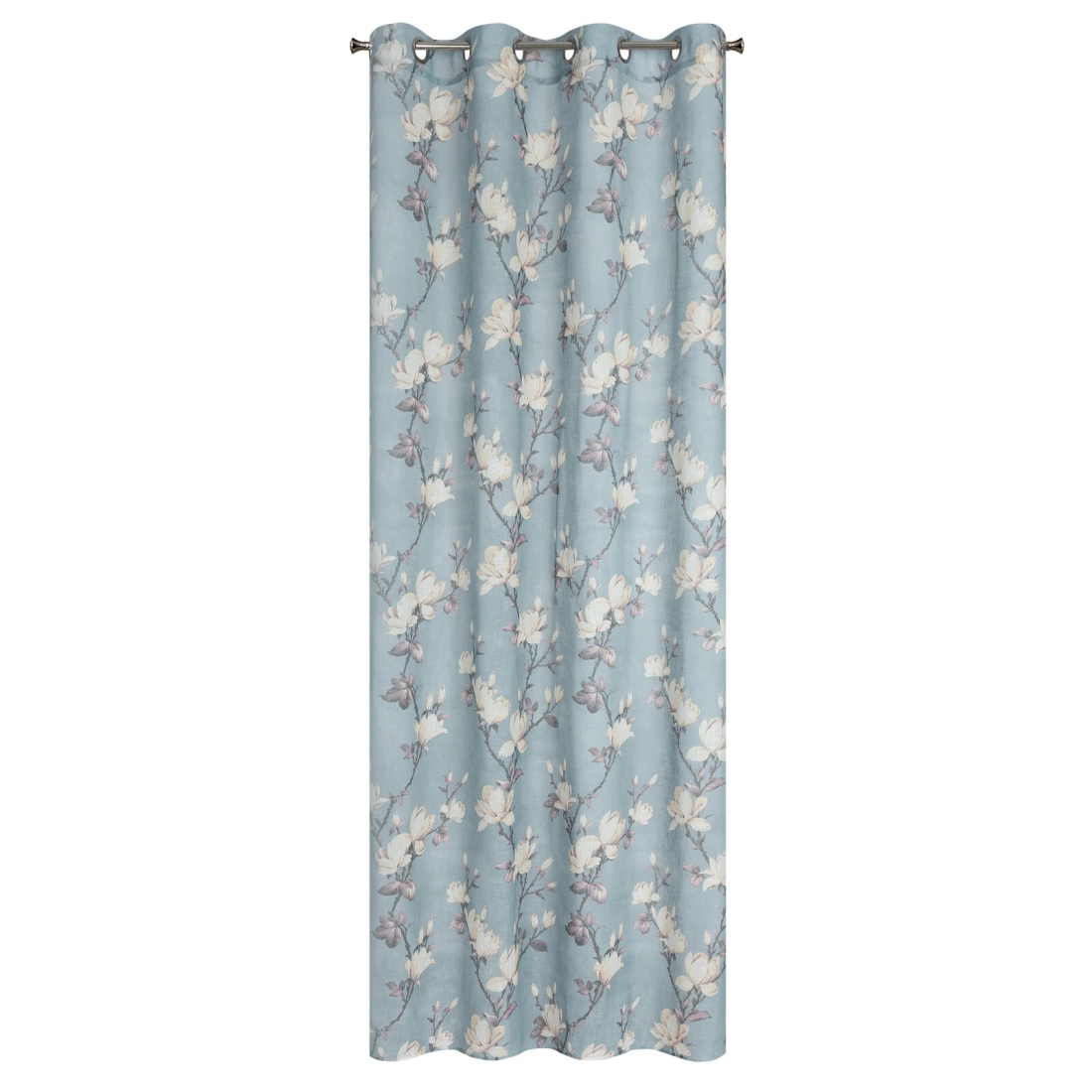 Záves 140x250 cm modrý krémový na kovové krúžky LUNA