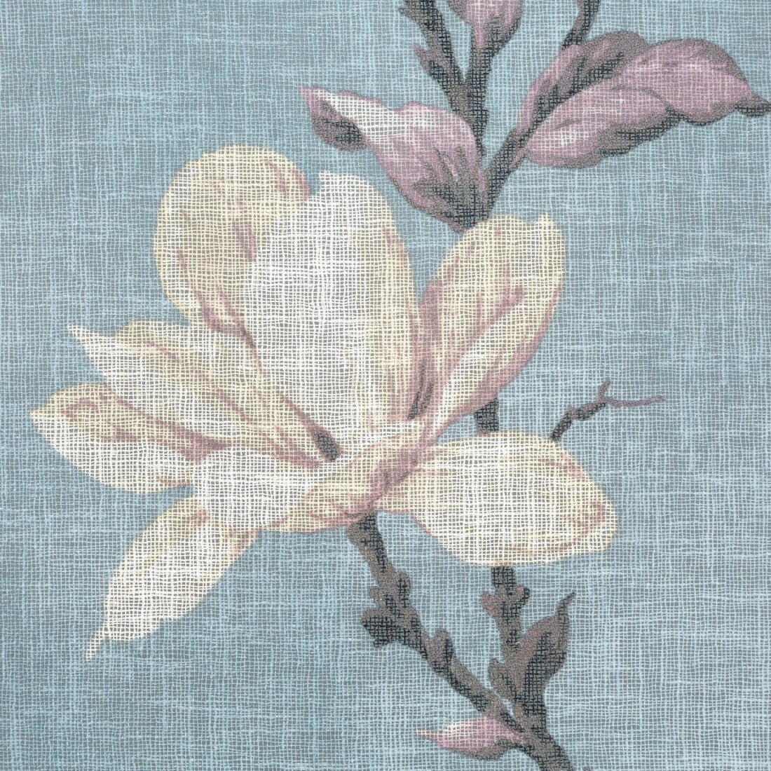 Záves 140x250 cm modrý krémový na kovové krúžky LUNA