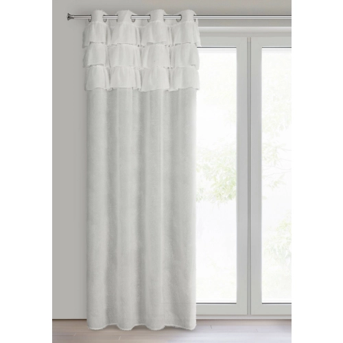 Záves 140x250 cm moherový biely na kovové krúžky AGIS