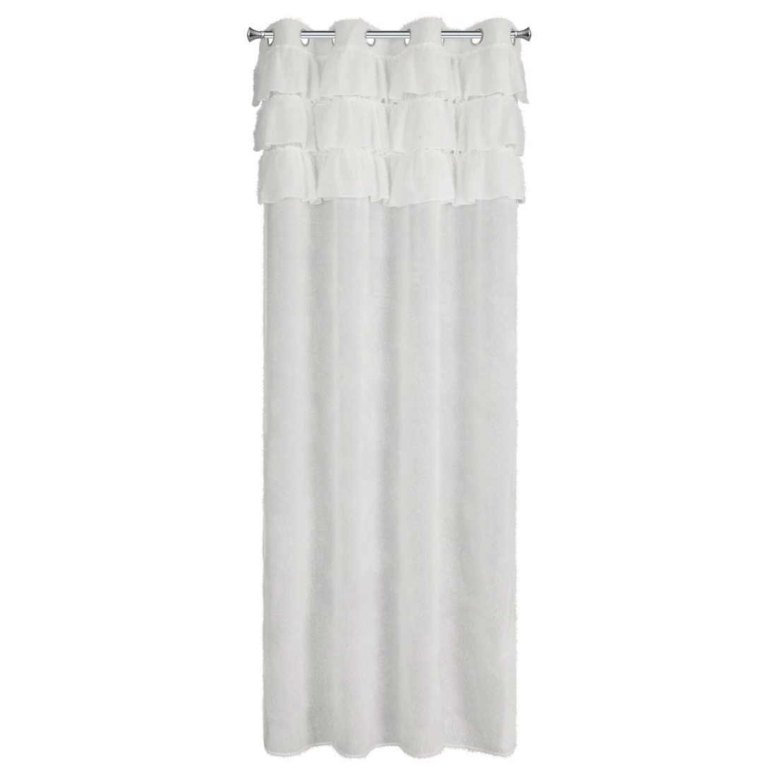Záves 140x250 cm moherový biely na kovové krúžky AGIS