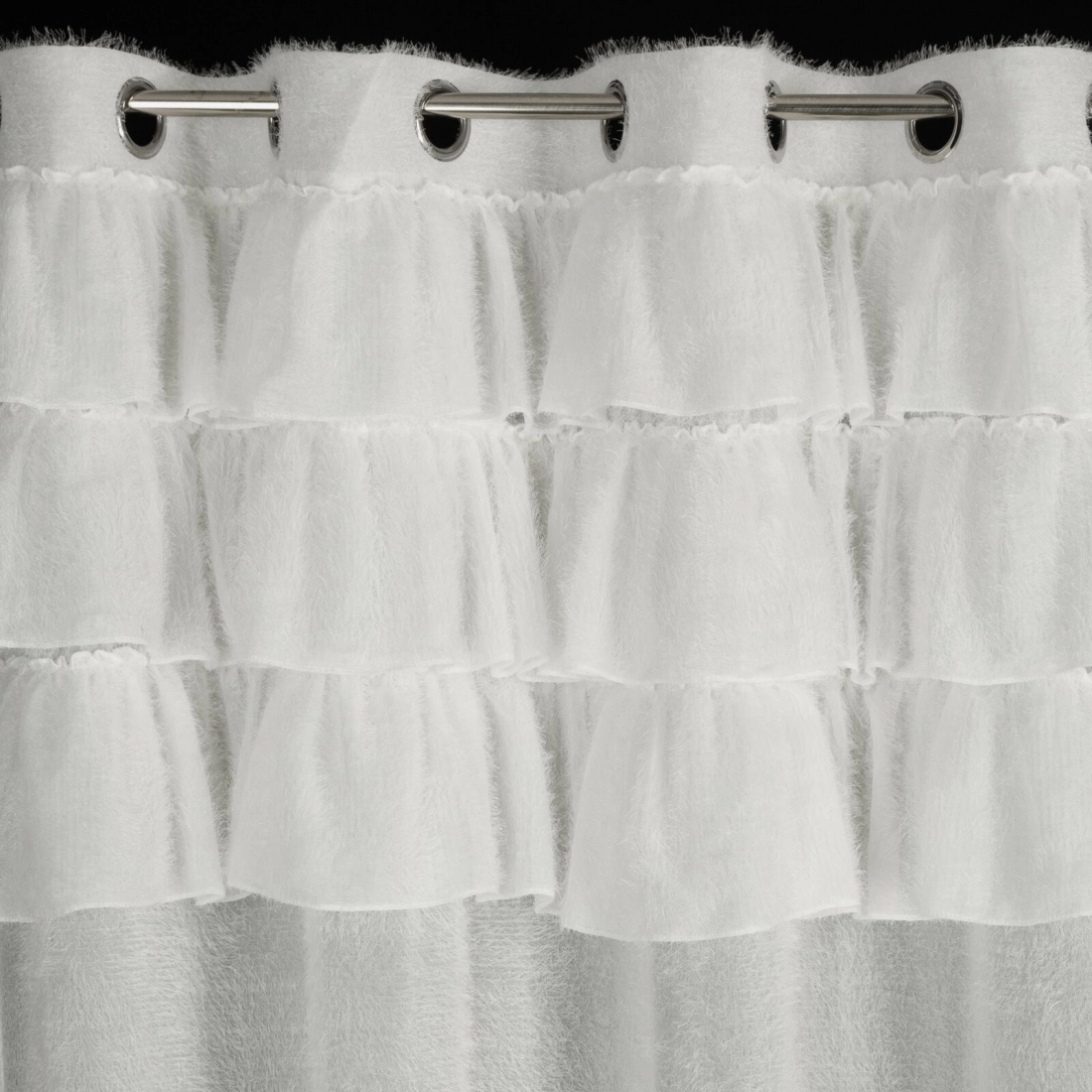 Záves 140x250 cm moherový biely na kovové krúžky AGIS