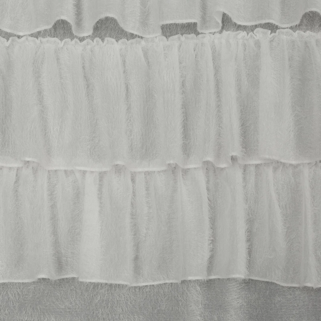 Záves 140x250 cm moherový biely na kovové krúžky AGIS