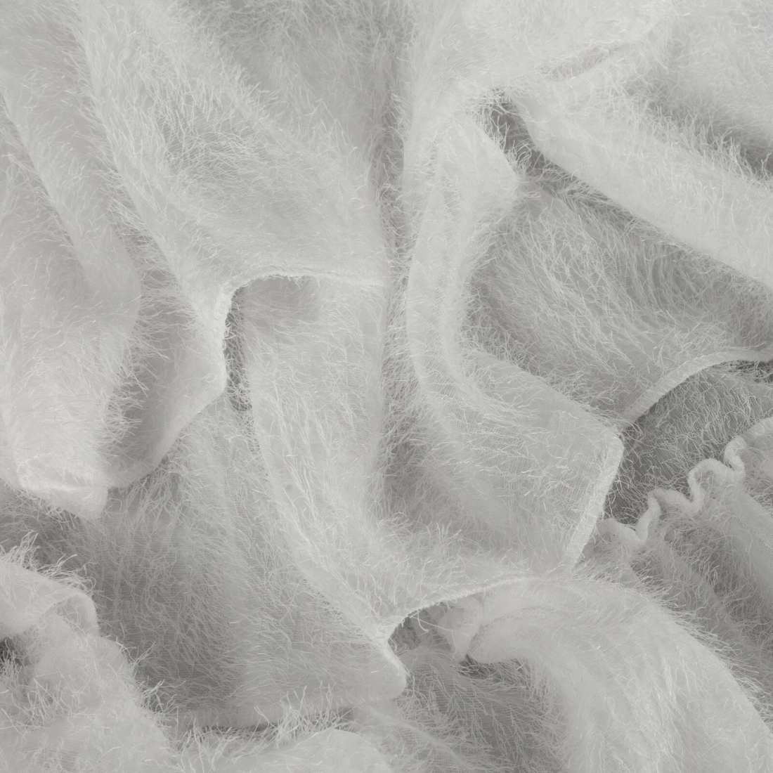 Záves 140x250 cm moherový biely na kovové krúžky AGIS