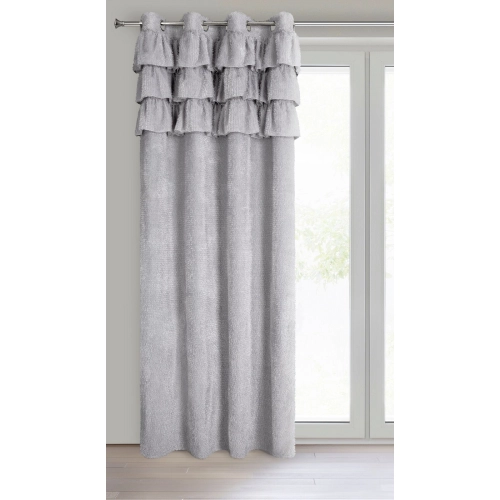 Záves 140x250 cm moherový strieborný na kovové krúžky AGIS