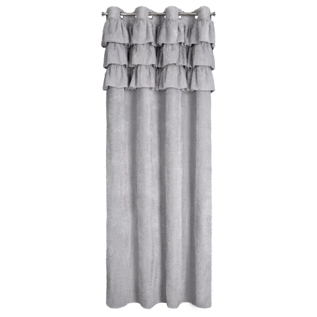 Záves 140x250 cm moherový strieborný na kovové krúžky AGIS