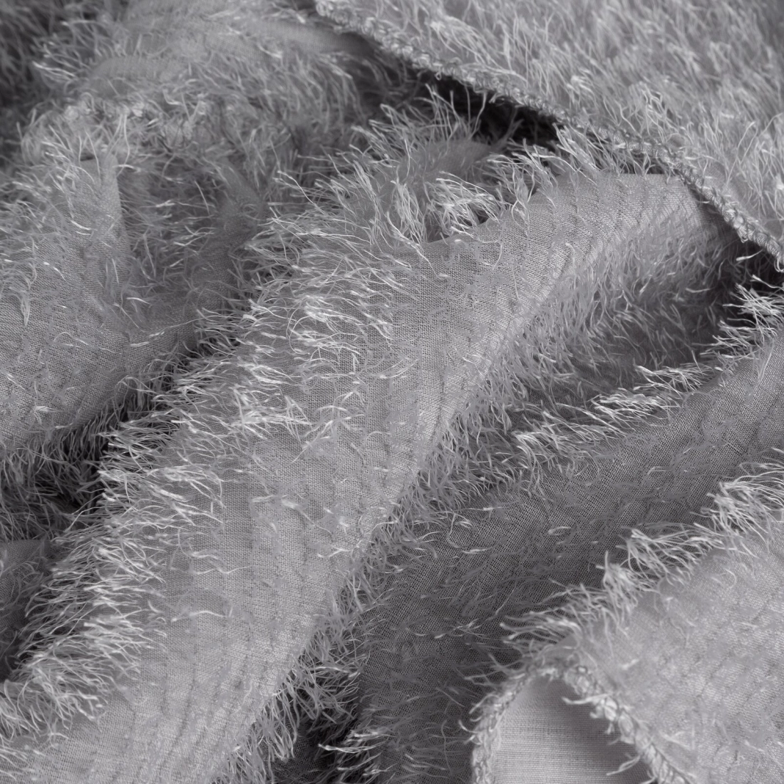 Záves 140x250 cm moherový strieborný na kovové krúžky AGIS