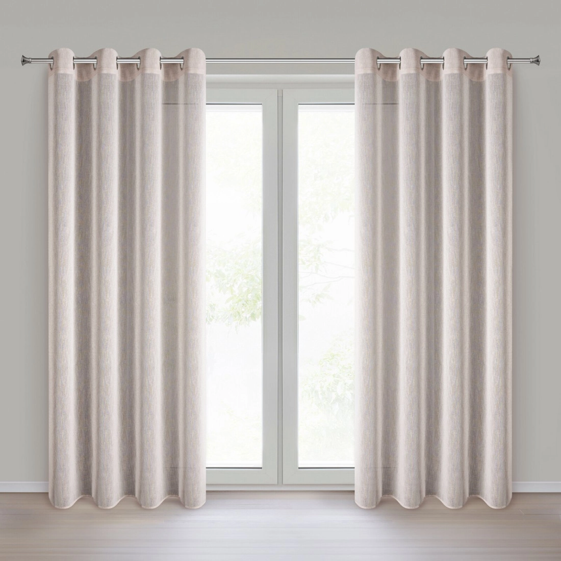 Záves 140x250 cm na kovové krúžky matná etamína, ružový