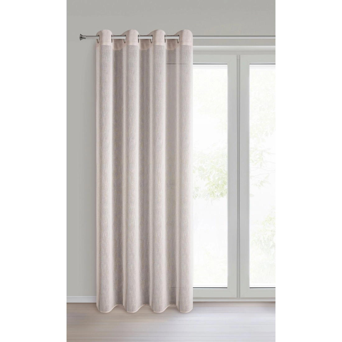 Záves 140x250 cm na kovové krúžky matná etamína, ružový