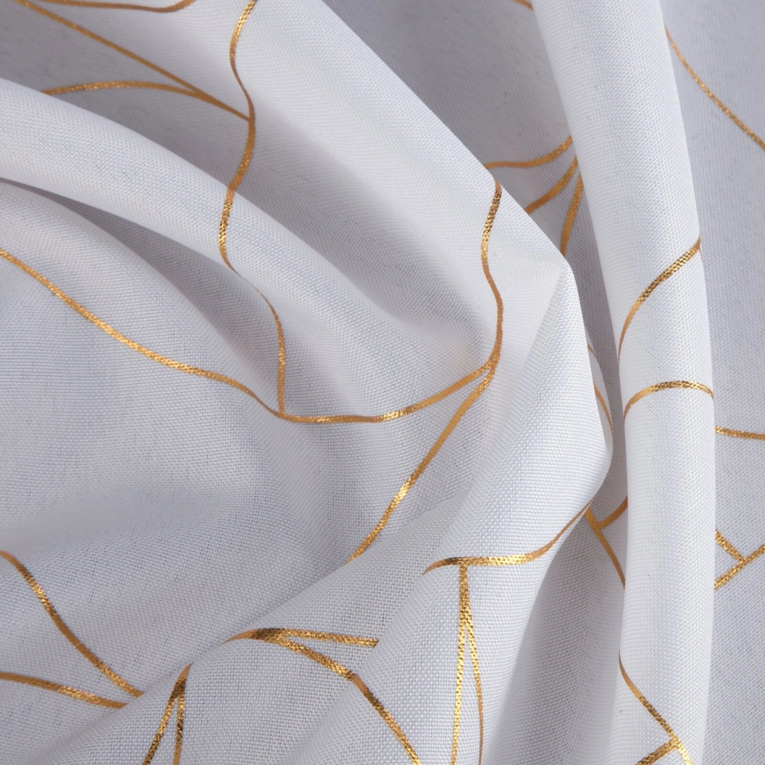Záves 140x250 cm oxford bielo-zlatý na kovové krúžky EVI