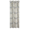 Závěs 140 x 250 cm poloprůhledný s květinovým potiskem šedo-béžový na kovových kroužcích OLA