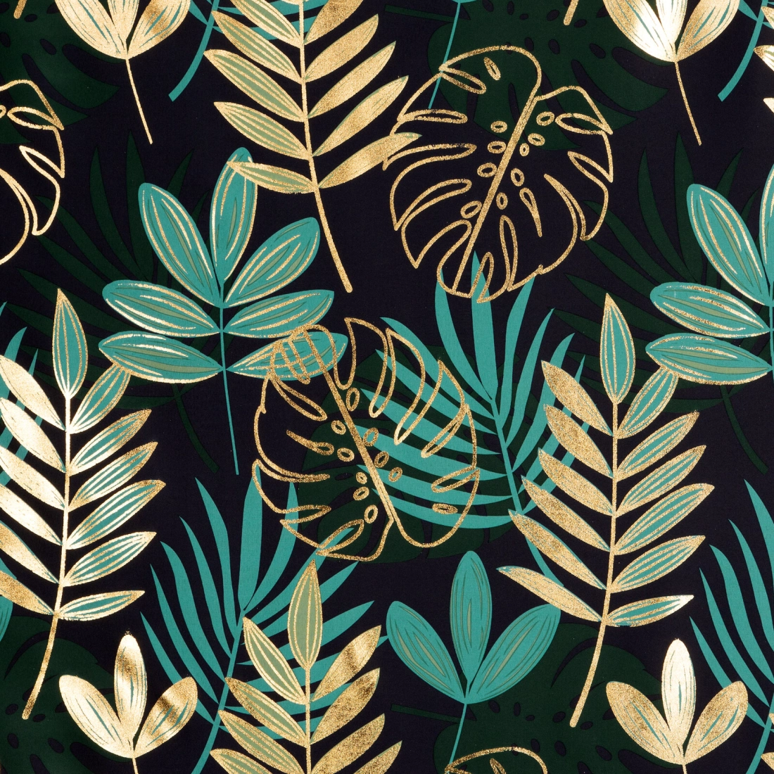 Záves 140x250 cm polyester čierno-zelený na kovové krúžky MALTA