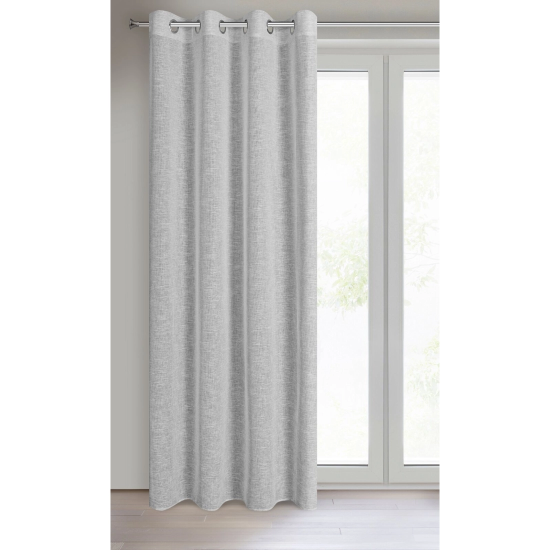 Záves 140x250 cm polyester sivý na kovové krúžky AMARI