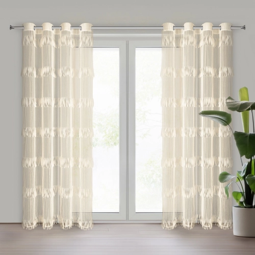 Záves 140x250 cm polyester svetlobéžový na kovové krúžky SOTERA Eva Minge