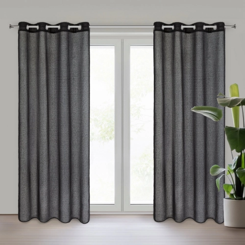 Záves 140x250 cm polyesterový čierny na kovové krúžky AGIS