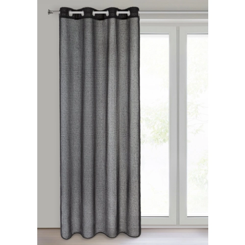 Záves 140x250 cm polyesterový čierny na kovové krúžky AGIS