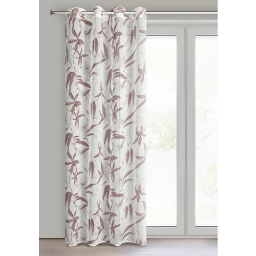 Závěs 140x250 cm polyesterový přírodně fialový na kovové kroužky PATI