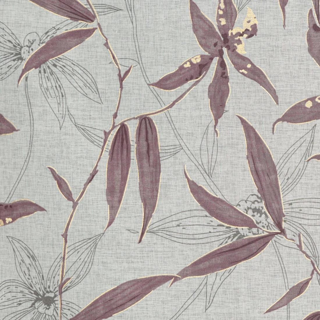 Závěs 140x250 cm polyesterový přírodně fialový na kovové kroužky PATI