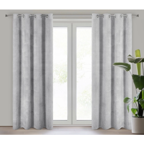 Záves 140x250 cm polyesterový strieborný na kovové krúžky AGIS