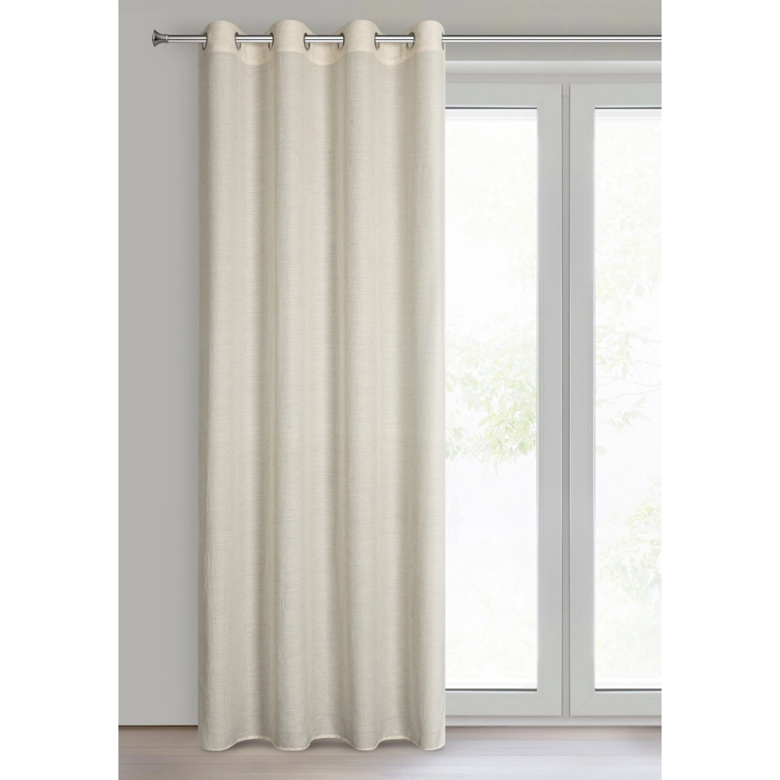 Záves 140x250 cm polyestr prirodný na kovové krúžky ETNA