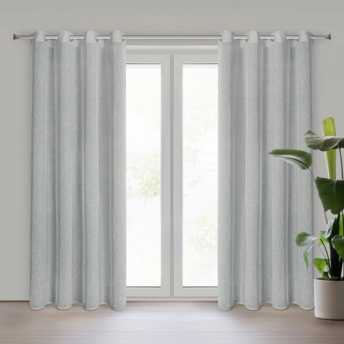Záves 140x250 cm polyestru strieborný na kovové krúžky ANGELIKA