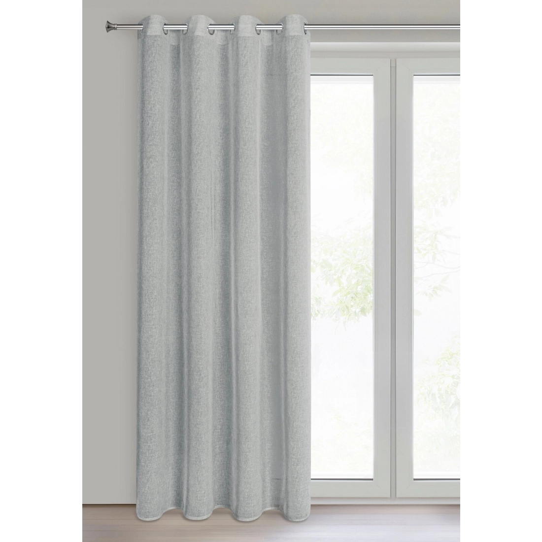 Záves 140x250 cm polyestru strieborný na kovové krúžky ANGELIKA