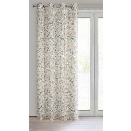 Záves 140x250 cm prírodný béžový na kovové krúžky AMARA