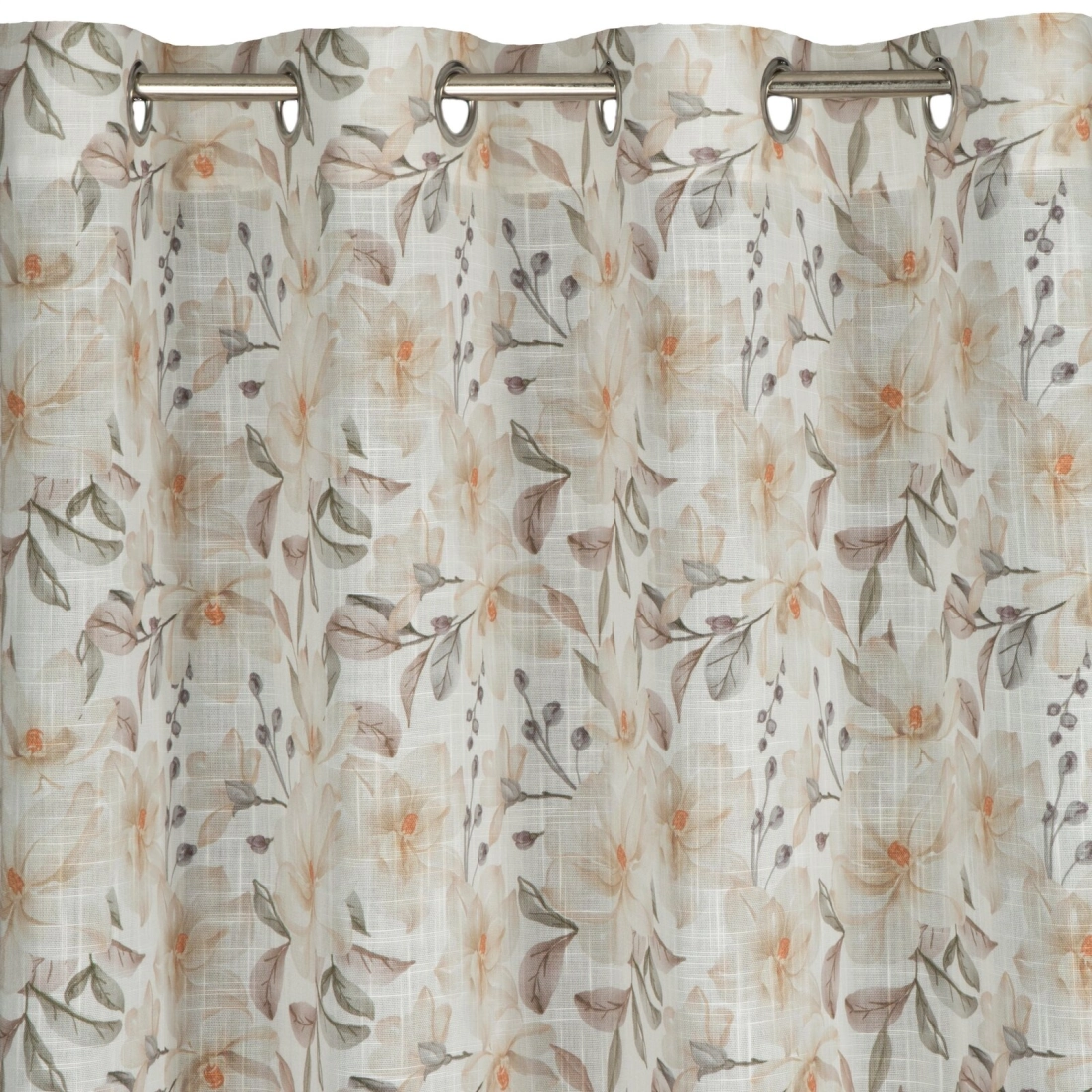 Záves 140x250 cm prírodný béžový na kovové krúžky AMARA