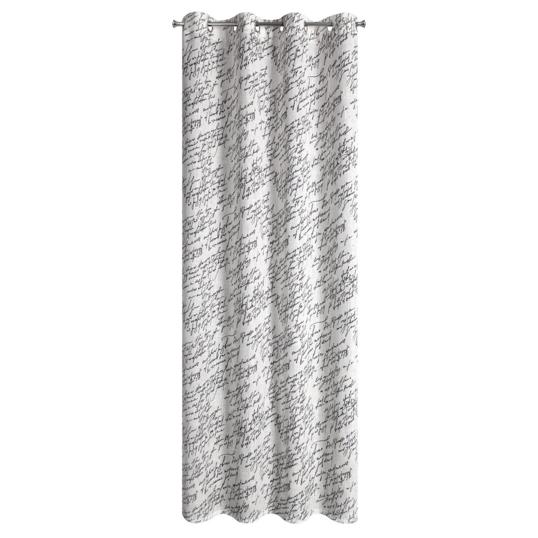 Záves 140x250 cm prírodný čierny na kovové krúžky EDITH