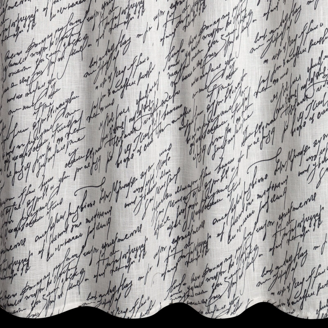 Záves 140x250 cm prírodný čierny na kovové krúžky EDITH