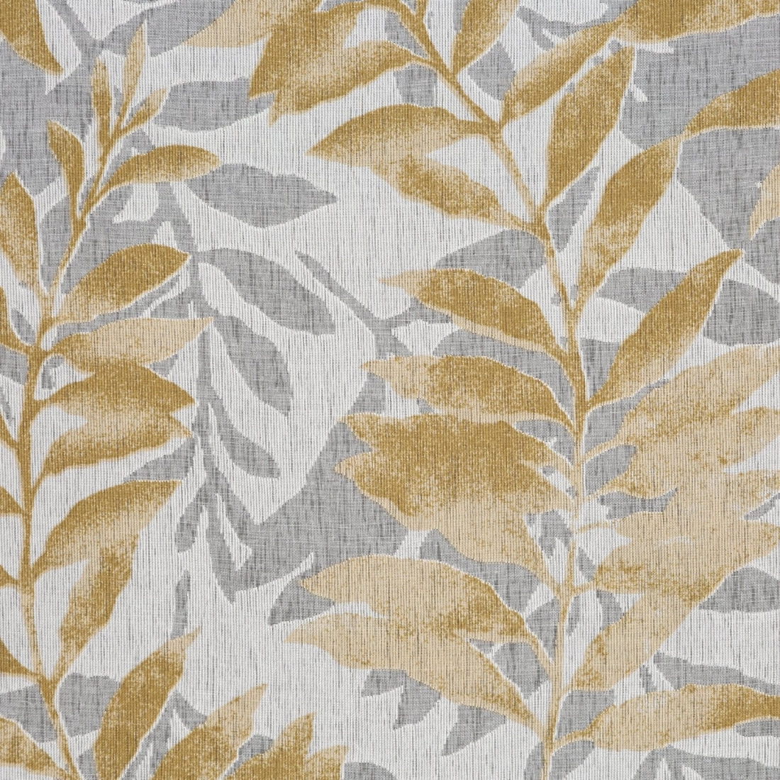 Záves 140x250 cm prírodný horčicové listy na kovové krúžky HARIET