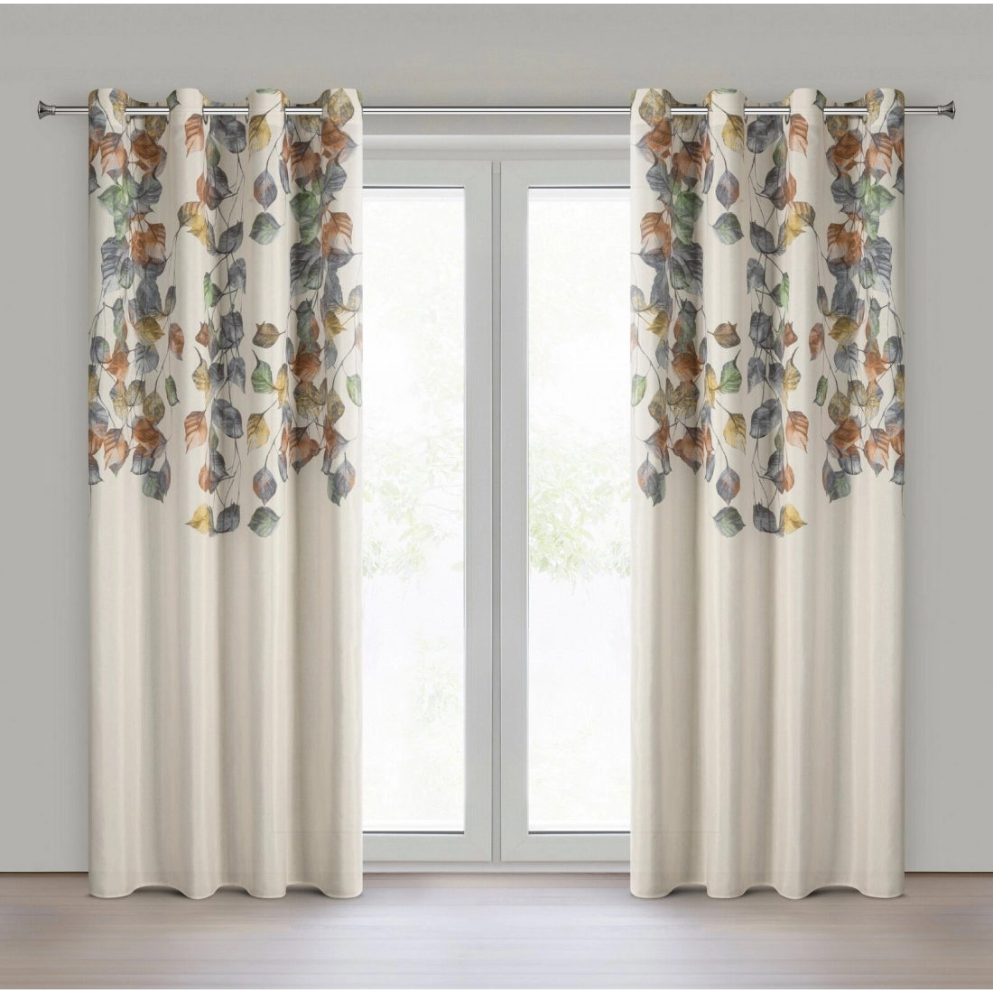 Záves 140x250 cm prírodný hrdzavý na kovové krúžky NORA