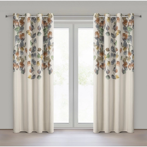 Záves 140x250 cm prírodný hrdzavý na kovové krúžky NORA