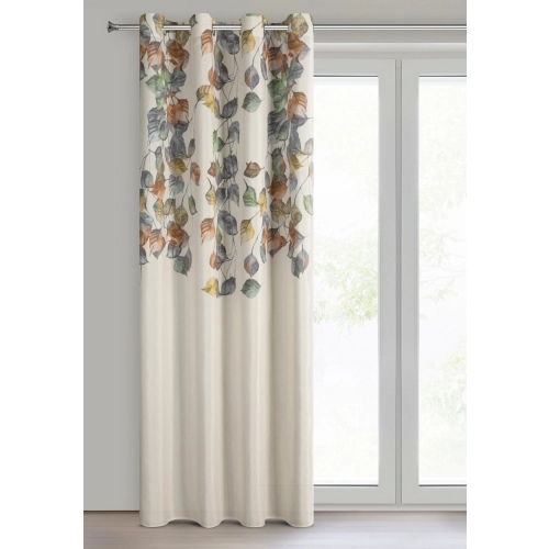 Záves 140x250 cm prírodný hrdzavý na kovové krúžky NORA