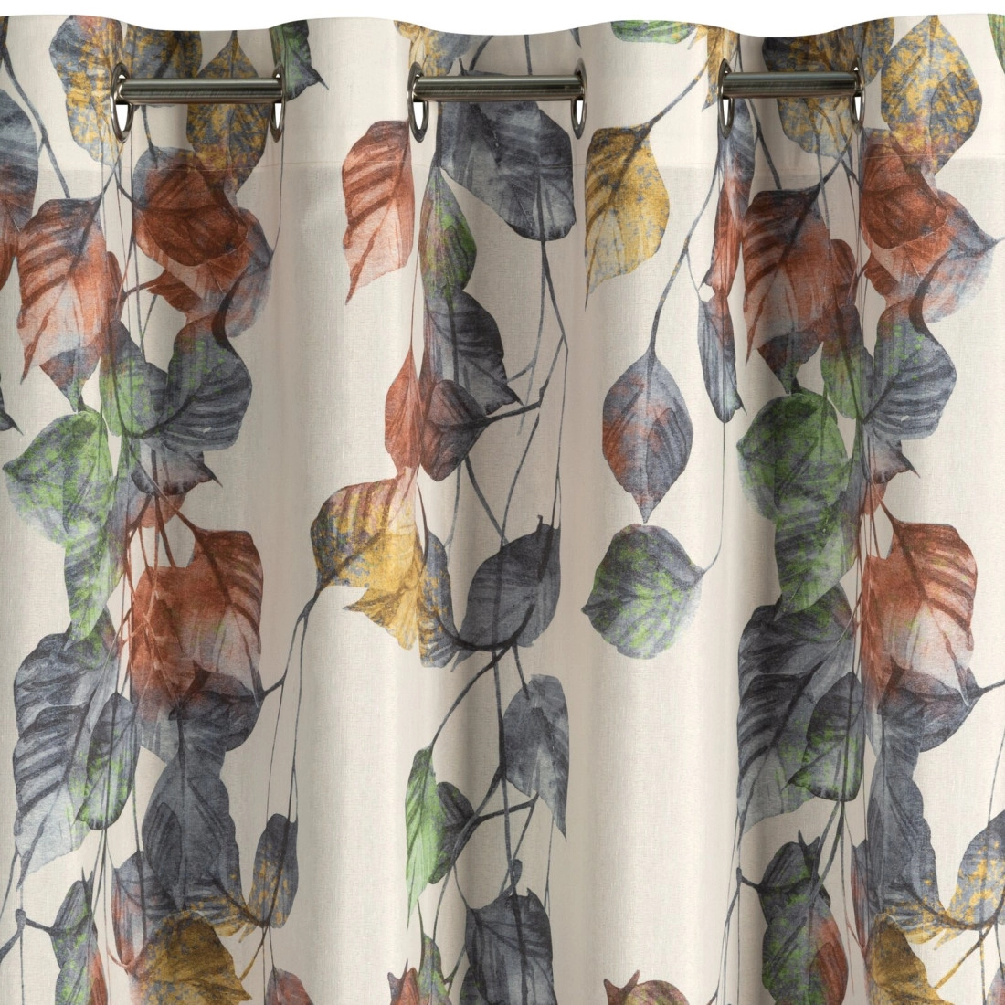 Záves 140x250 cm prírodný hrdzavý na kovové krúžky NORA