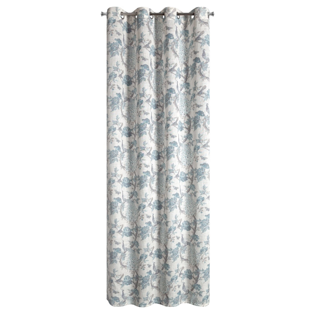 Záves 140x250 cm prírodný modrý na kovové krúžky EMERA