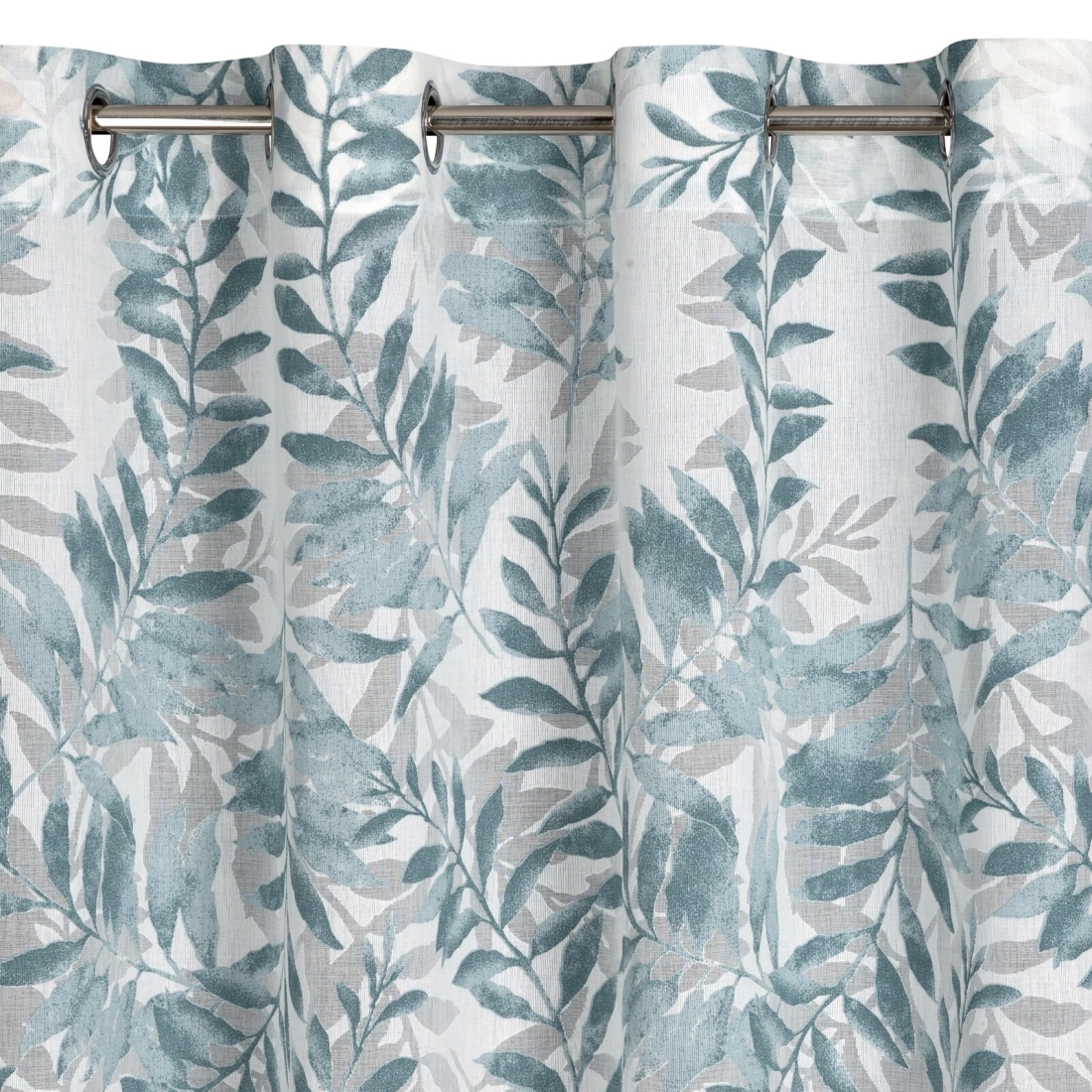 Záves 140x250 cm prírodný modrý na kovové krúžky HARIET