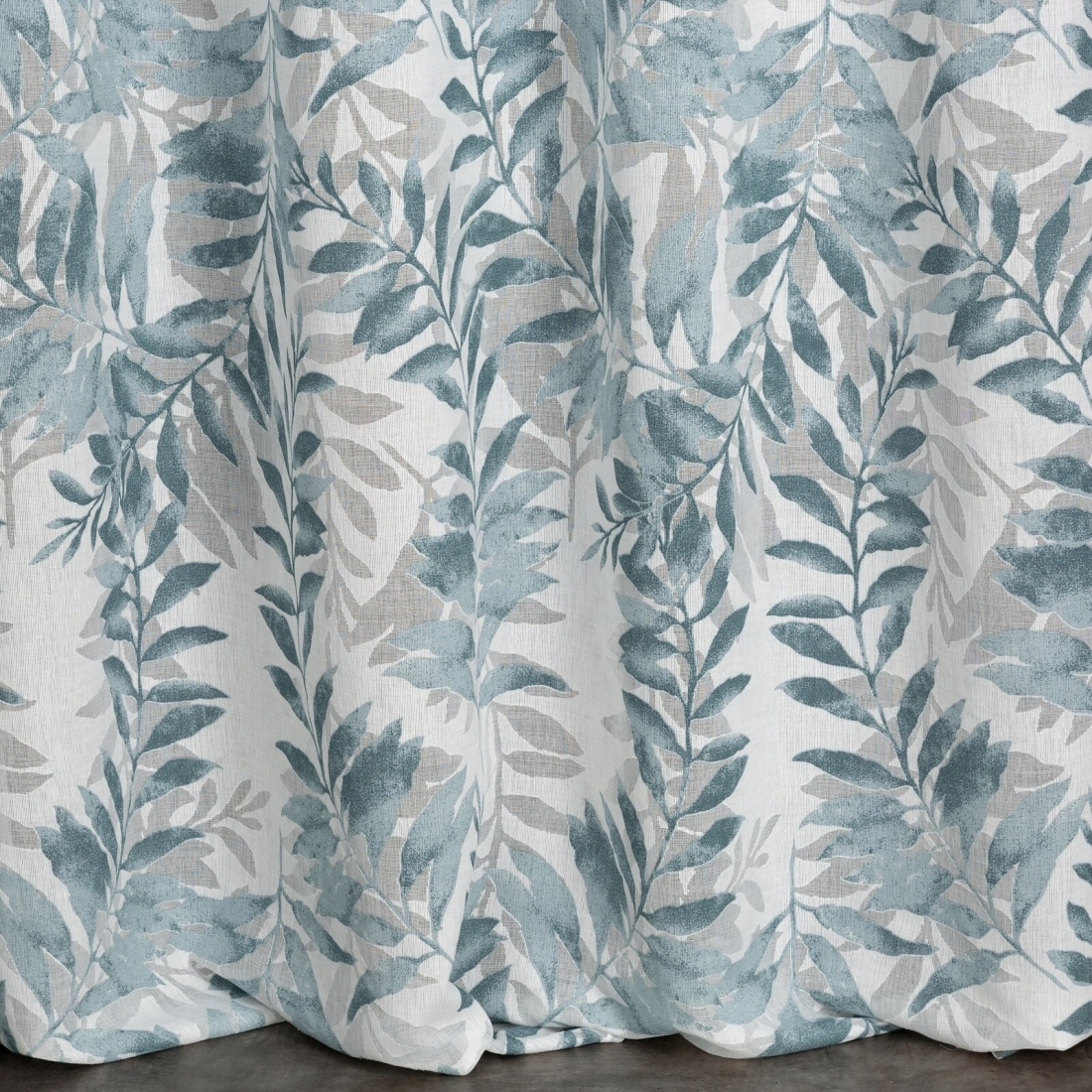 Záves 140x250 cm prírodný modrý na kovové krúžky HARIET