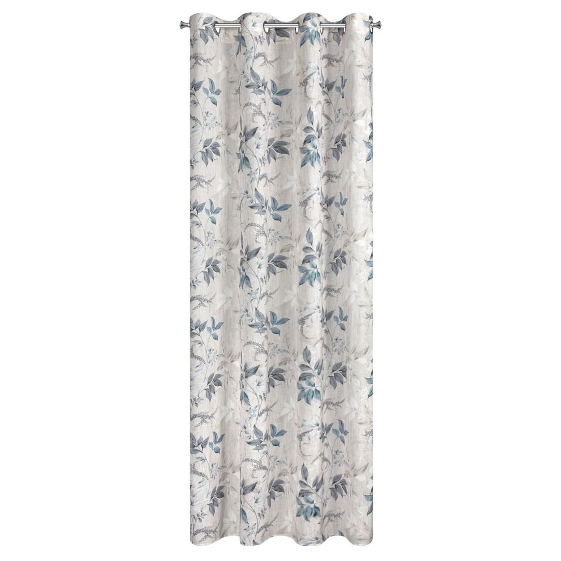 Záves 140x250 cm prírodný modrý na kovové krúžky NICOLA