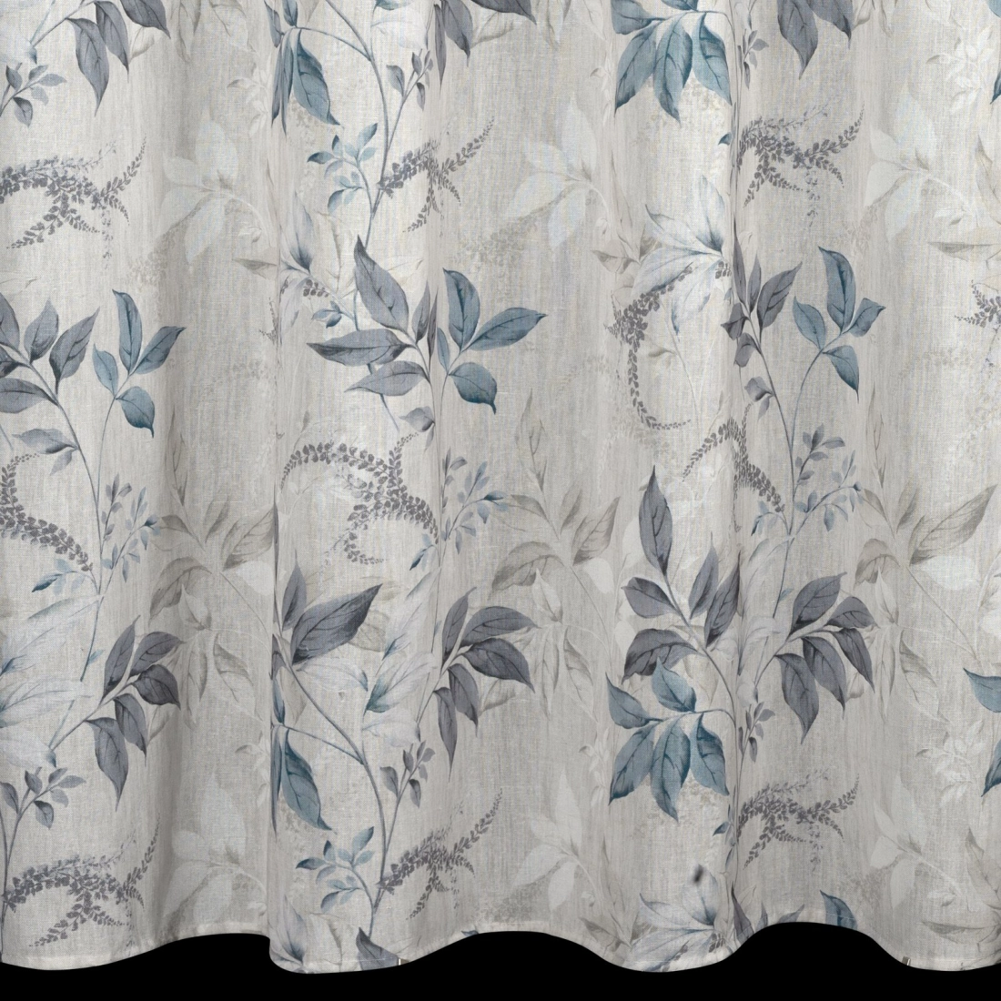 Záves 140x250 cm prírodný modrý na kovové krúžky NICOLA