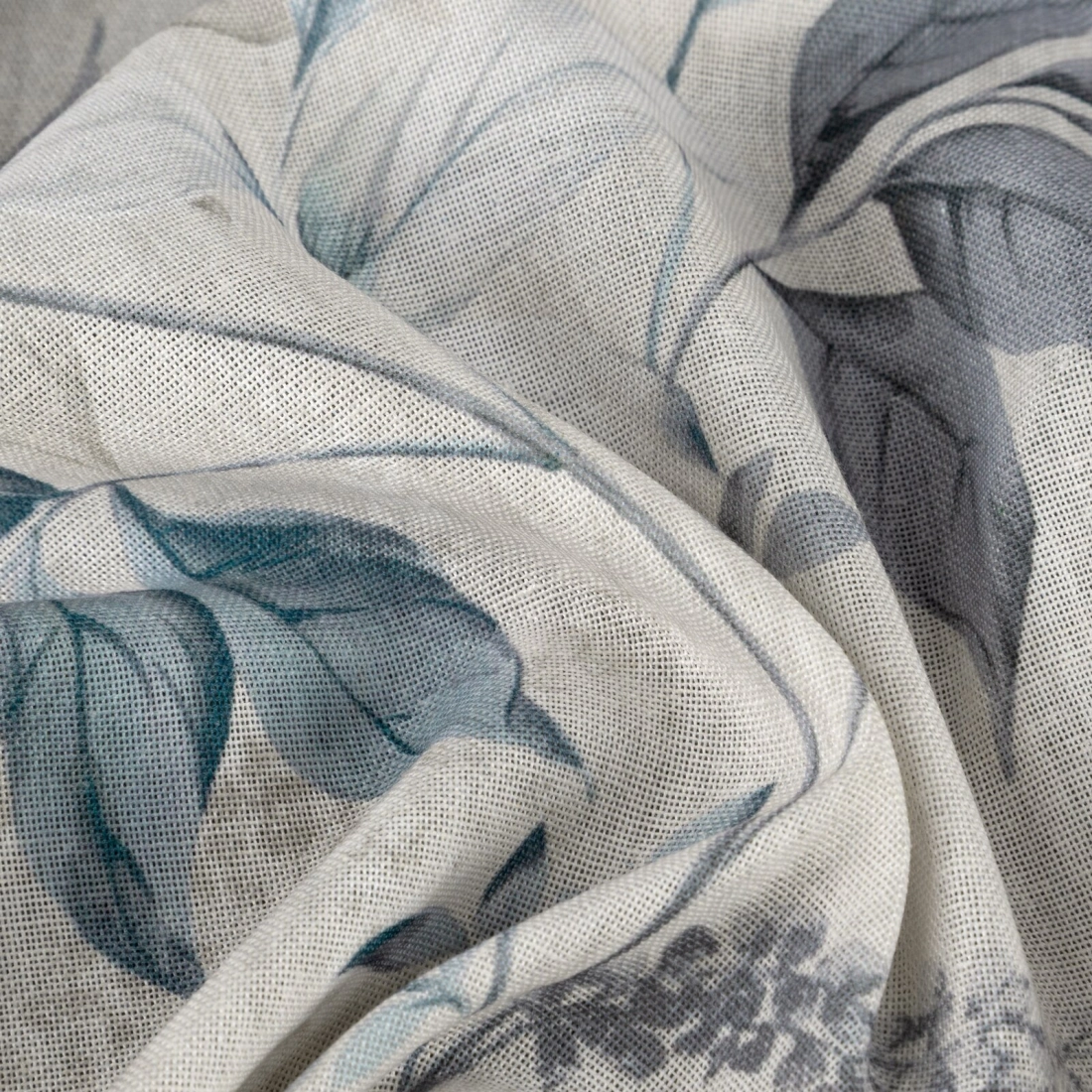 Záves 140x250 cm prírodný modrý na kovové krúžky NICOLA