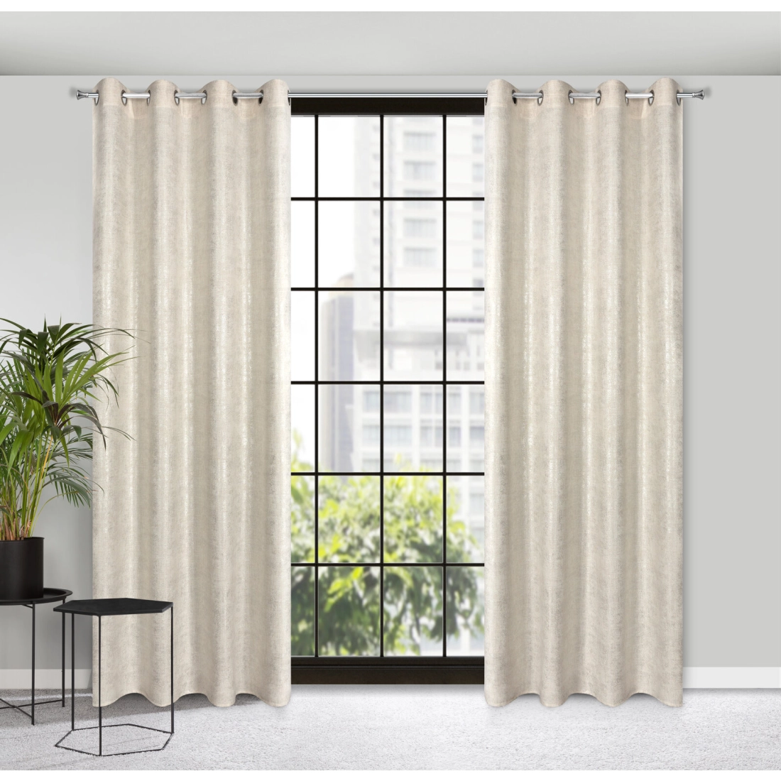 Záves 140x250 cm prírodný na kovové krúžky BLANKA