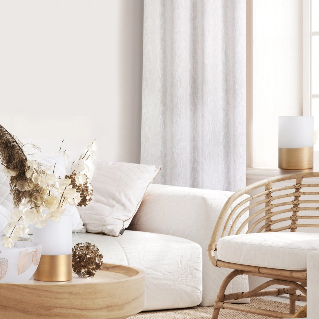 Záves 140x250 cm prírodný na kovové krúžky KENDAL