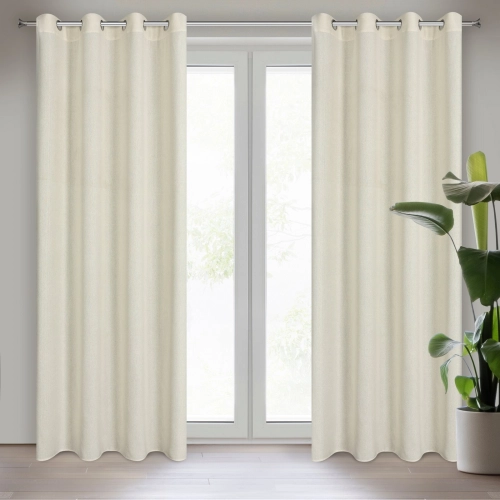 Záves 140x250 cm prírodný na kovové krúžky LIDIA