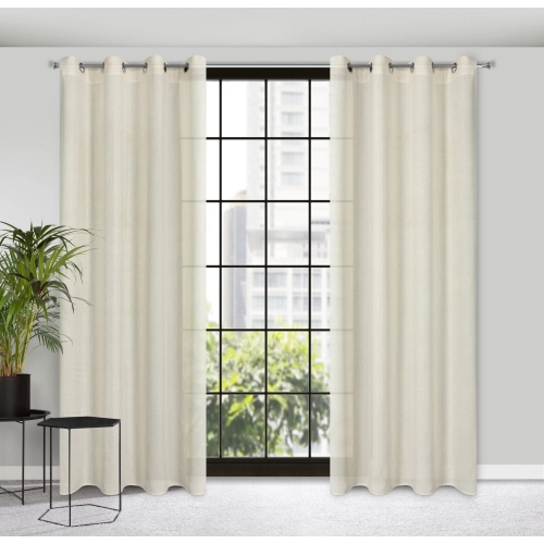 Záves 140x250 cm prírodný na kovové krúžky LIDIA