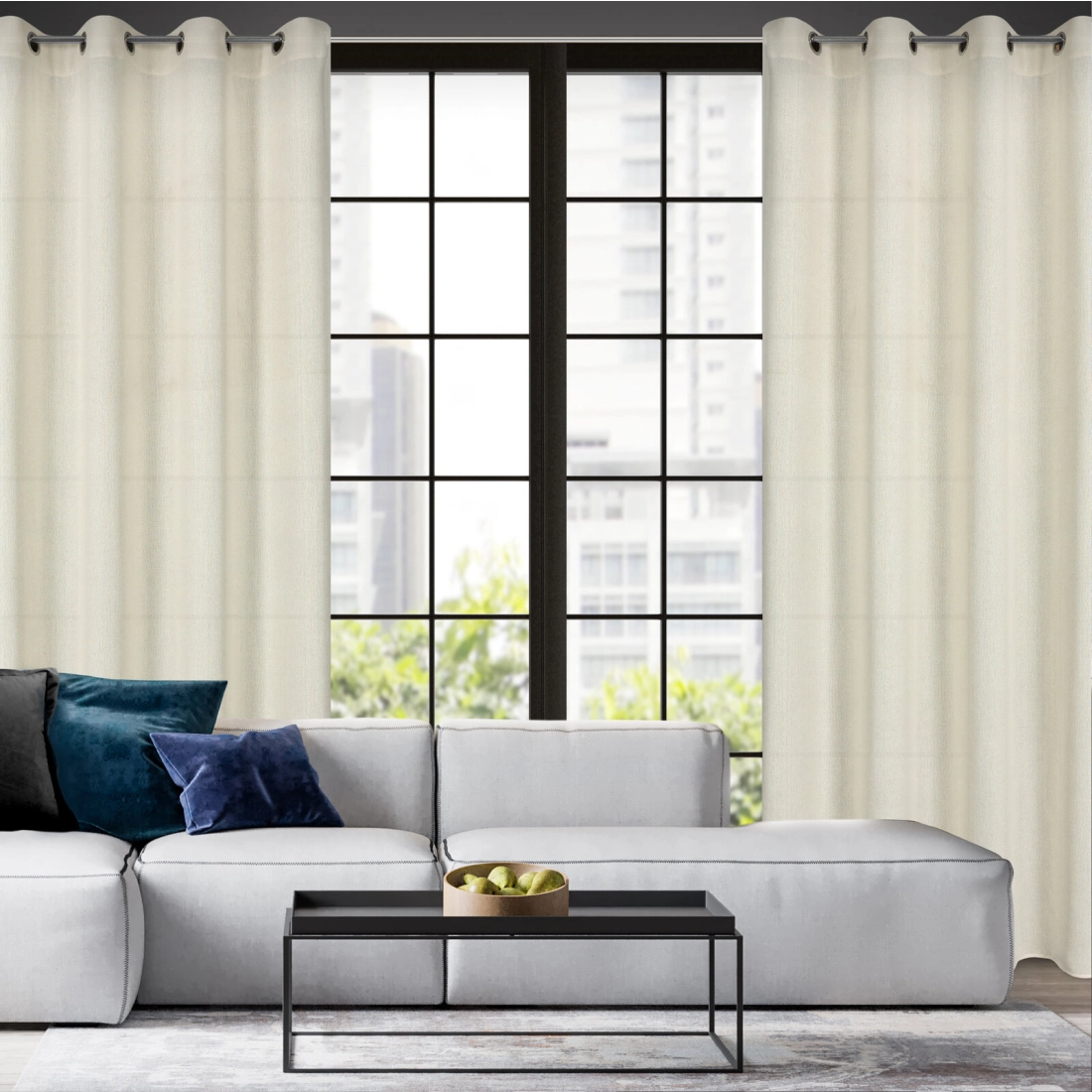 Záves 140x250 cm prírodný na kovové krúžky LIDIA