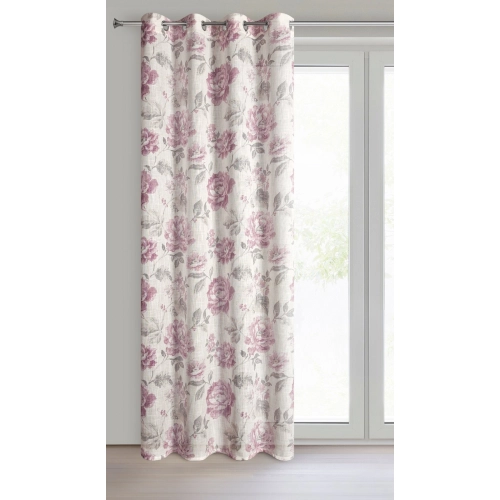 Záves 140x250 cm ružový na kovové krúžky DAVENA